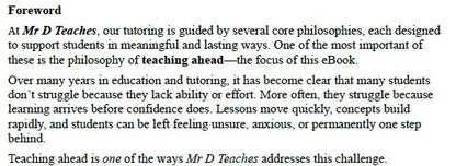 One Step Ahead - Teaching Ahead