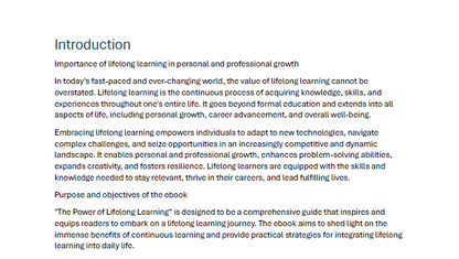 The Power of Lifelong Learning – A Personal Growth eBook for Curious Minds