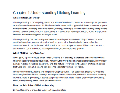 The Power of Lifelong Learning – A Personal Growth eBook for Curious Minds